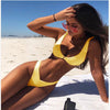 Solid color two piece bikini set