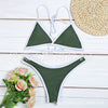 Two tone strap bikini set