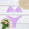 Two tone strap bikini set