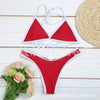 Two tone strap bikini set